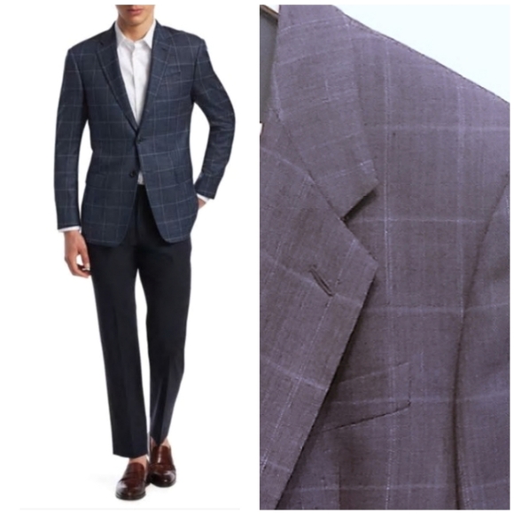 Giorgio Armani Other - Giorgio Armani Virgin Wool Windowpane Blazer 40R